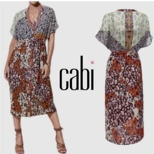 CAbi Multi-Color Animal Print Midi Dress